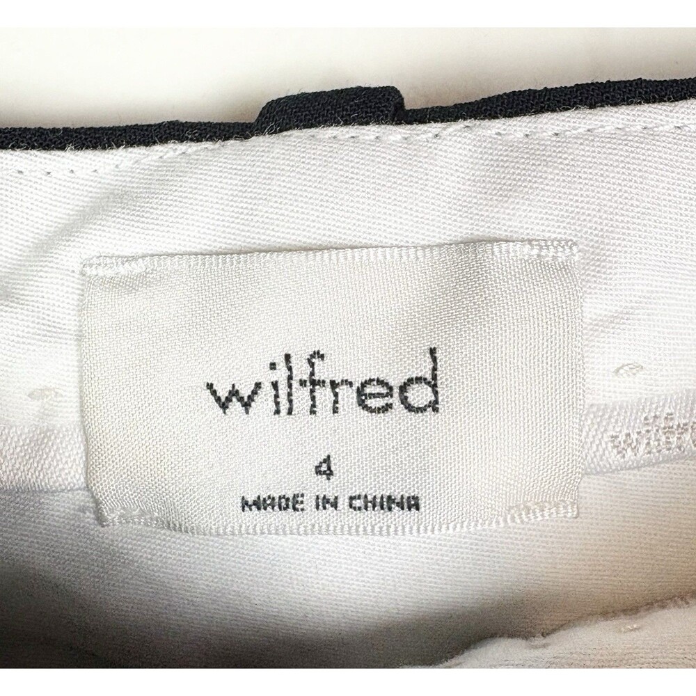Aritzia Wilfred Effortless Pant Cropped Black Wide Leg Pleated Sz 4 High Rise - Picture 6 of 9